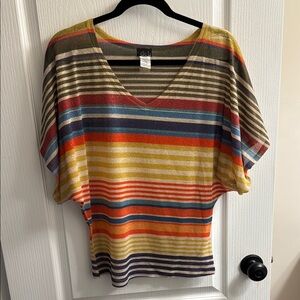 Deb Gold and Orange Dolman Sleeve Blouse